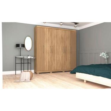 Imagem de Roupeiro Pernambuco 6 Portas e 6 Gavetas - Cor Nature Brisa - Vila Ric