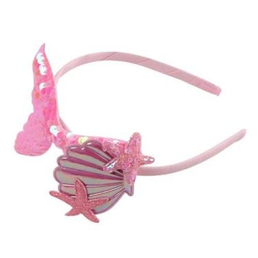 Imagem de Tiara Sereia Branca e Rosa Modelo 4 - Festas e Fantasias