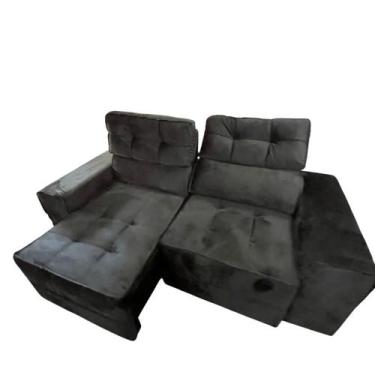 Imagem de Sofá Reclinável e Retrátil 2m com molas. - MDM ESTOFADOS, PRETO