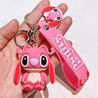 Imagem de Chaveiro 3d Grande Lilo E Stitch Angel  Rosa E Azul Adicionar aos favo