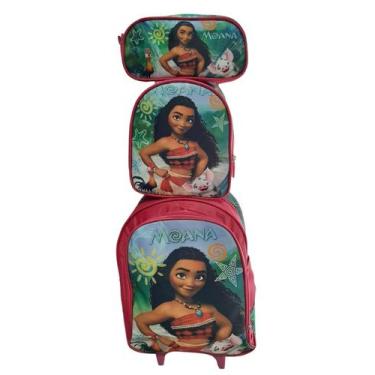 Imagem de Kit Mochila Moana Rodinha, Lancheira Térmica e Estojo - nacional