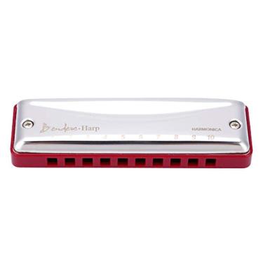 Imagem de Harmônica Harmônica de 10 Furos 5 Cores para Escolher Resistente à Corrosão Estrutura Compacta Festa Passeios Turísticos Classe de Música Presente Harmônica (Beringela)