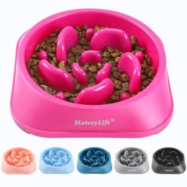 Imagem de MateeyLife Tigelas para cães de raça grande, tigela de alimentação lenta para cães, tigelas de ração lenta, tigela grande para cães alimentador lento, tigela para cães que desacelera a comida, tigelas de comida de cachorro de quebra-cabeça