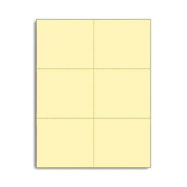 Imagem de Impressora a laser em branco com cartões perfurados a 6 por página, para cartões de registro escolar, cartões de entrega de flores, etiquetas de inventário, cartões de resposta de casamento, cartões RSVP, bilhetes de viagem, ETC, (1200 cartas canárias)