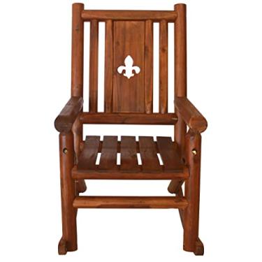 Imagem de Leigh Country Amberlog Cadeira de balanço única com recorte de flor de lis