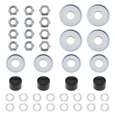Imagem de Create idea 2 conjuntos de kit universal de reconstrução de skateboard/skate inclui bucha superior/inferior arruelas de pivô, porcas de eixo e anéis de velocidade