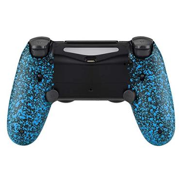 Imagem de eXtremeRate Kit de remapeamento texturizado Blue Dawn 2.0 FlashShot para controle PS4 CUH-ZCT2, placa de atualização e concha traseira e botões traseiros e trava de gatilho para controle ps4 JDM 040