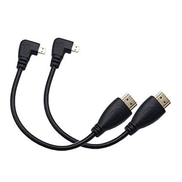 Imagem de Conector de cabo Micro HDMI macho para HDMI macho Seadream de 90 graus para baixo, 2pcs right angled, 1 Feet