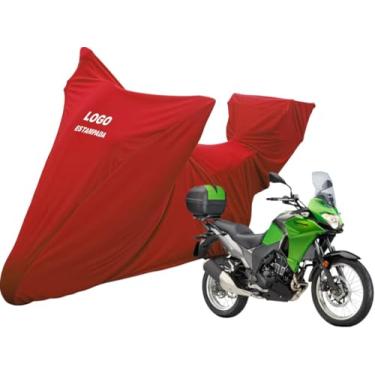 Imagem de Capa Compatível Com Moto Kawasaki Versys-X 300 Com Bauleto Bau Central (Vermelho)