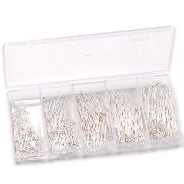 Imagem de Malahill Descobertas de joias de excelente qualidade, 500 peças de alfinetes para fabricação de joias prata 16-50 mm