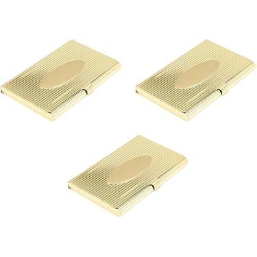 Imagem de Stephanie Imports Conjunto de 3 capas unissex finas e minimalistas de metal (bordas ovais douradas)