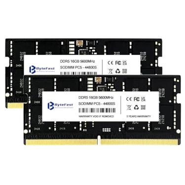 Imagem de ByteFest DDR5 RAM 32GB (2x16GB) 5600MHz PC5-44800 CL46 1.1V SODIMM 262-Pin Laptop/Notebook Módulos de memória RAM