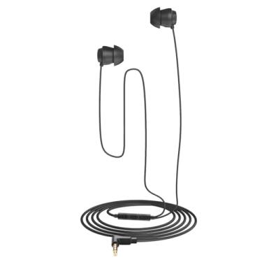 Imagem de GEEKRIA Tampões de ouvido com isolamento de ruído, fones de ouvido para dormir, mini fone de ouvido ASMR confortável, insônia, sons ambientes, viagens aéreas, sono lateral/leve, ruído branco com microfone e controle de volume - preto