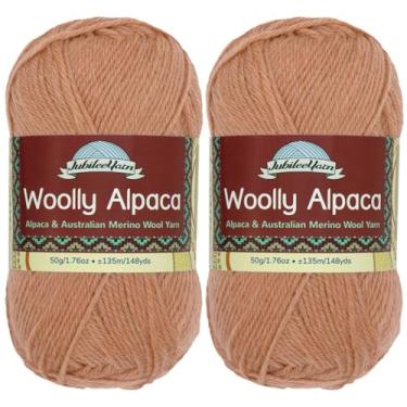 Imagem de JubileeYarn Fio de lã de alpaca - 50 g/novelo fino de lã de merino de alpaca australiana - Beaut - 2 novelos