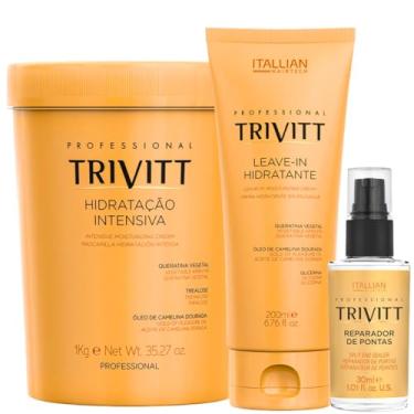 Imagem de Kit Trivitt Máscara 1Kg + Leave In 250ml + Reparador 30ml