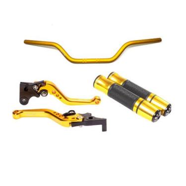 Imagem de Kit Guidão 22mm Esportivo Manopla Jupiter Manete Factor Fazer 150 Ubs 