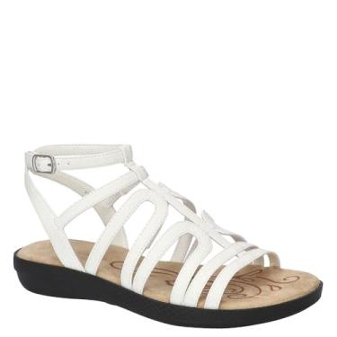 Imagem de Easy Street Sandália rasteira feminina Daylily, Cobra fosca branca, 9.5 Wide