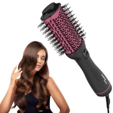 Imagem de Escova Cabeloeletrica Secadora Alisadora Modeladora Taiff, Preto, 110V