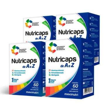 Imagem de Kit 04 Nutricaps A a Z Vitaminas 100% IDR Maxinutri 60 Caps