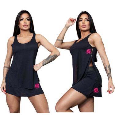 Imagem de Regata Pontilhada Dry Fit Poliamida Fitness Feminino