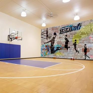 Imagem de Lcythiazole Mural de papel de parede de tamanhos personalizados, mural de papel de parede de basquete, papel de parede 3D, mural de grafite, para meninos, quarto, sala de estar, restaurantes, cafés,