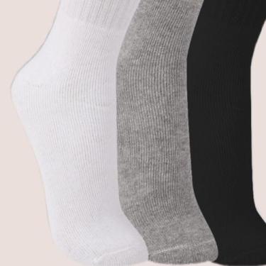 Imagem de Kit 3 Pares Meia Trifil Cano Alto Algodão Unissex, Misto, 39 a 43