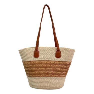 Imagem de Bolsa Grande Espaçosa Feminina Shopping Palha Sintética Top - Alwy