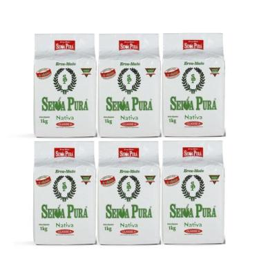 Imagem de 6 Erva Mate Chimarrão SEIVA PURA VÁCUO NATIVA 1kg
