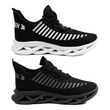 Imagem de Kit 2 Tênis Masculino Jaguar Casual Confortável Leve Macio Treino - Ol