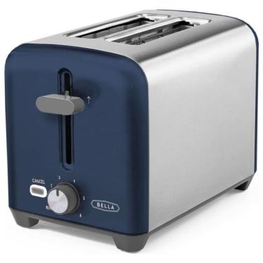 Imagem de Torradeira Elétrica 2 Fatias com 6 Níveis de Tostagem e Bandeja de Migalhas Removível, 110V 750W, BELLA, Azul Escuro