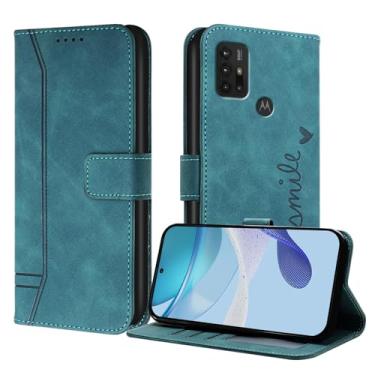 Imagem de Luksinlong Capa carteira para Motorola Moto G30/G20/G10, capa protetora de couro PU flip com suporte para cartão, suporte e fivela magnética para Motorola G10 Power Case - Verde exército