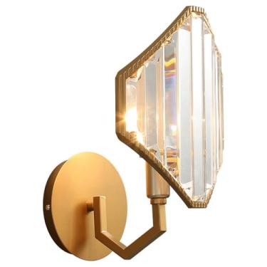Imagem de Luminária interna de parede de cabeceira, luminárias de parede de cristal, arandela de parede dourada, luminária de banheiro, arandelas de parede de cristal modernas, para sala de estar, qua