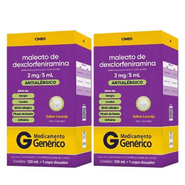 Imagem de Kit c/ 2 Maleato de Dexclorfeniramina Xarope 120ml
