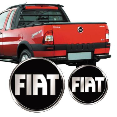 Imagem de Adesivo Emblema Tampa Traseira Fiat Strada 2005 à 2008 Preto Cor Preto