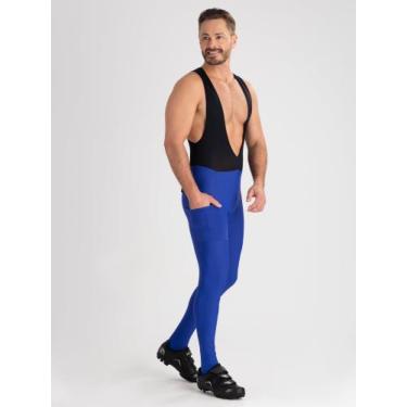 Imagem de Bretelle Ciclismo Masculino Pernas Longas Golden Azul Savancini (031),
