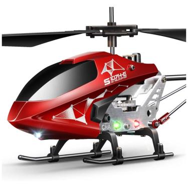 Imagem de Mini Helicóptero RC com Gyro Crimson de Controle Remoto com 3 Canais, SYMA ES107H E R, Vermelho