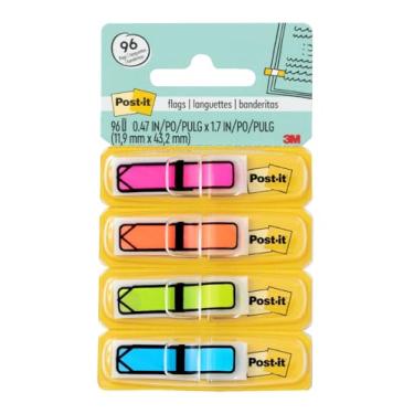 Imagem de Post-it, 3M, Marcador de Página Adesivo, Flags Setas, Cores Neon, 11,9mm x 43,2mm, 96 folhas