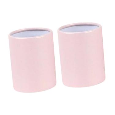 Imagem de Bothyi Caixas de papel de buquê redondos mini cilindros de papelão elegante ornamento compacto vasos de plantas com porta de flor de papel para escritório, Rosa
