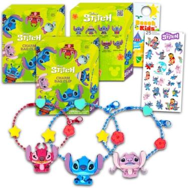Imagem de Disney Stitch Blind Box Party Favors 3 Pack - Bundle with 3 Keychain Mystery Figures Plus Stickers, More | Lilo and Stitch Bag Clips for Kids, Boys, Girls