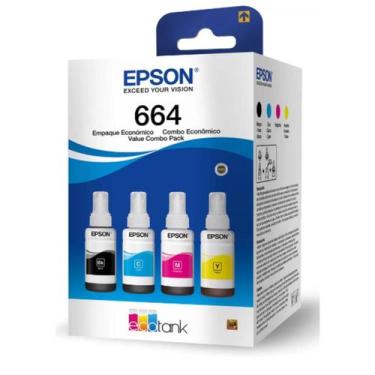 Imagem de Kit 4 Tintas T664 Para Epson L375 L395 L396 L355 L365 - Kora