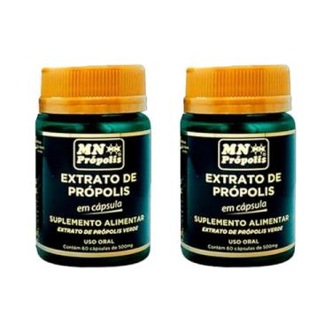 Imagem de Kit 2X: Extrato de Própolis Verde 500mg MN Food 60 Cápsulas