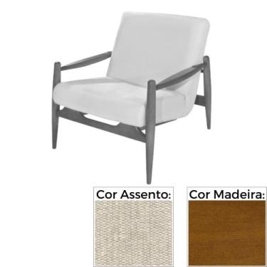 Imagem de Poltrona MH-3710 Herval Madeira Amêndoa Assento Estofado Bege A6