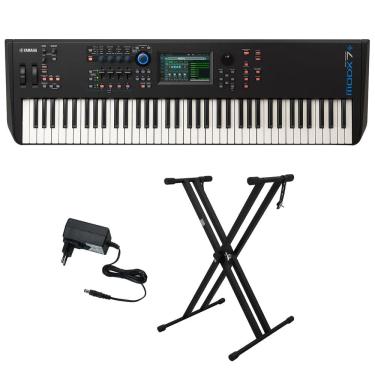 Imagem de Kit Teclado Sintetizador 76 Teclas MODX7+ Plus Yamaha com Suporte em X