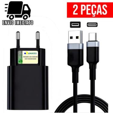 Imagem de Kit 2 Carregador Rapido Tipo C USB Cabo Super Rapido 2.4A - Maxmídia
