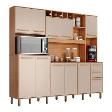 Imagem de Kit Cozinha Compacta Petra Cinamomo Off White - Valdemóveis - VALDEMOV