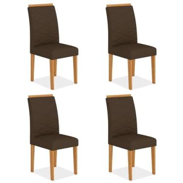 Imagem de Kit 4 Cadeiras Estofadas Everest Comfort Cinamomo/suede Marrom - M.a Cinamomo/suede Marrom