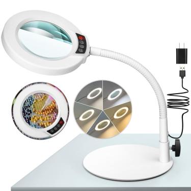 Imagem de Lupa Krstlv 10X com luz e suporte - branca