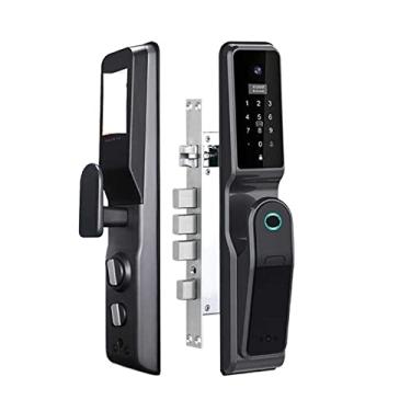 Imagem de Fechadura de porta eletrônica externa para casa hotel apartamento automático com câmera impressão digital fechadura de porta inteligente (cor: Tipo E) (Tipo C)