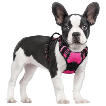 Imagem de Arnês para cães rabbitgoo No Pull ajustável rosa choque S