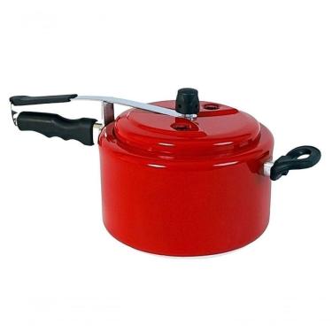 Imagem de Panela De Pressão Teflon Antiaderente 5 Litros Vermelha Brilhante